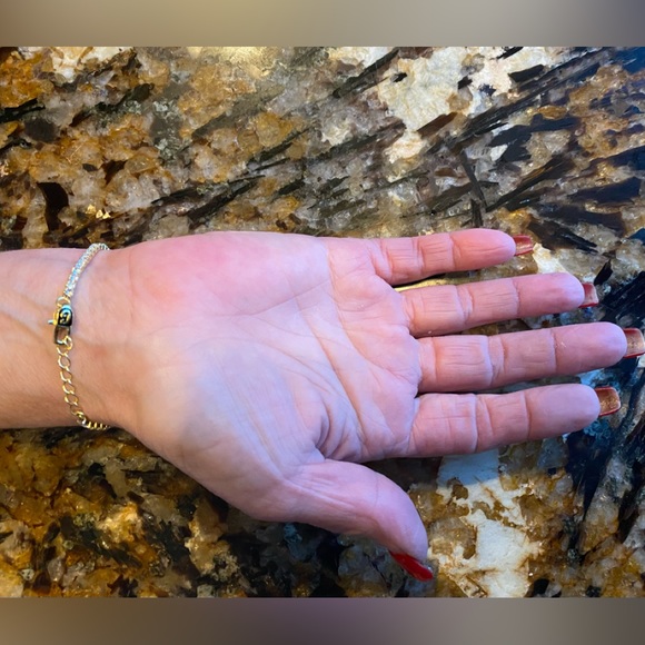 The GLD Shop 2.5mm CZ Yellow Gold Plated Tennis Bracelet 6” + 1” - Picture 4 of 4